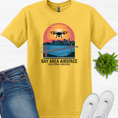 "Bay Area Airspace: California Horizons" San Francisco Drone T-Shirt