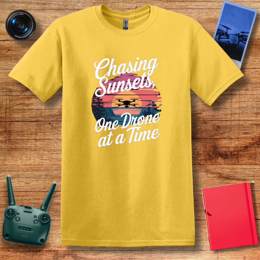 "Chasing Sunsets, One Drone at a Time" Scenic T-Shirt