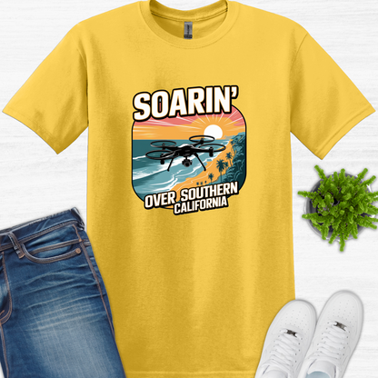 "Soarin’ Over Southern California" V3 – Coastal Drone Pilot T-Shirt