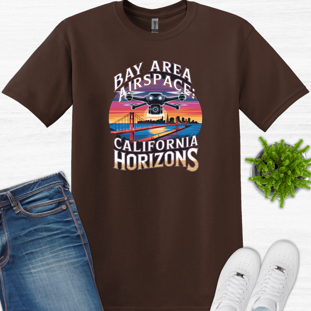 "Bay Area Airspace: California Horizons" V2 - San Francisco Drone T-Shirt