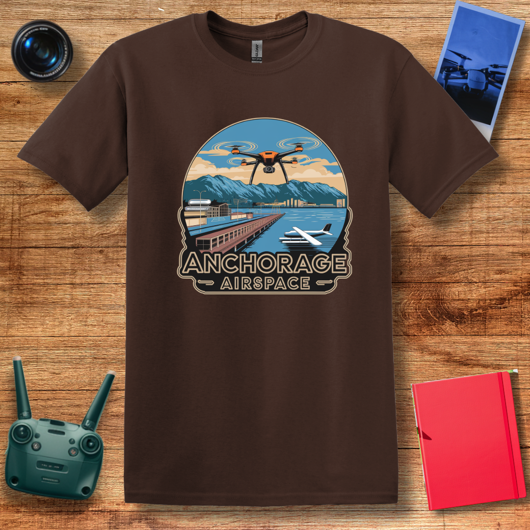 "Anchorage Airspace – Explore Alaska’s Heart from Above" V2 - Alaska Drone Enthusiast T-Shirt