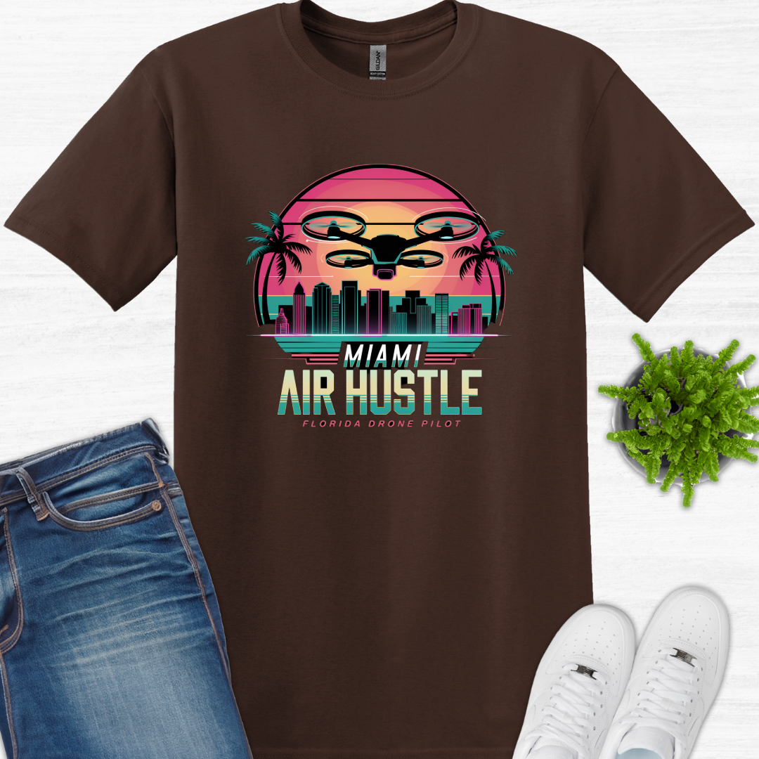 "Miami Air Hustle" V2 – Florida Drone Pilot T-Shirt