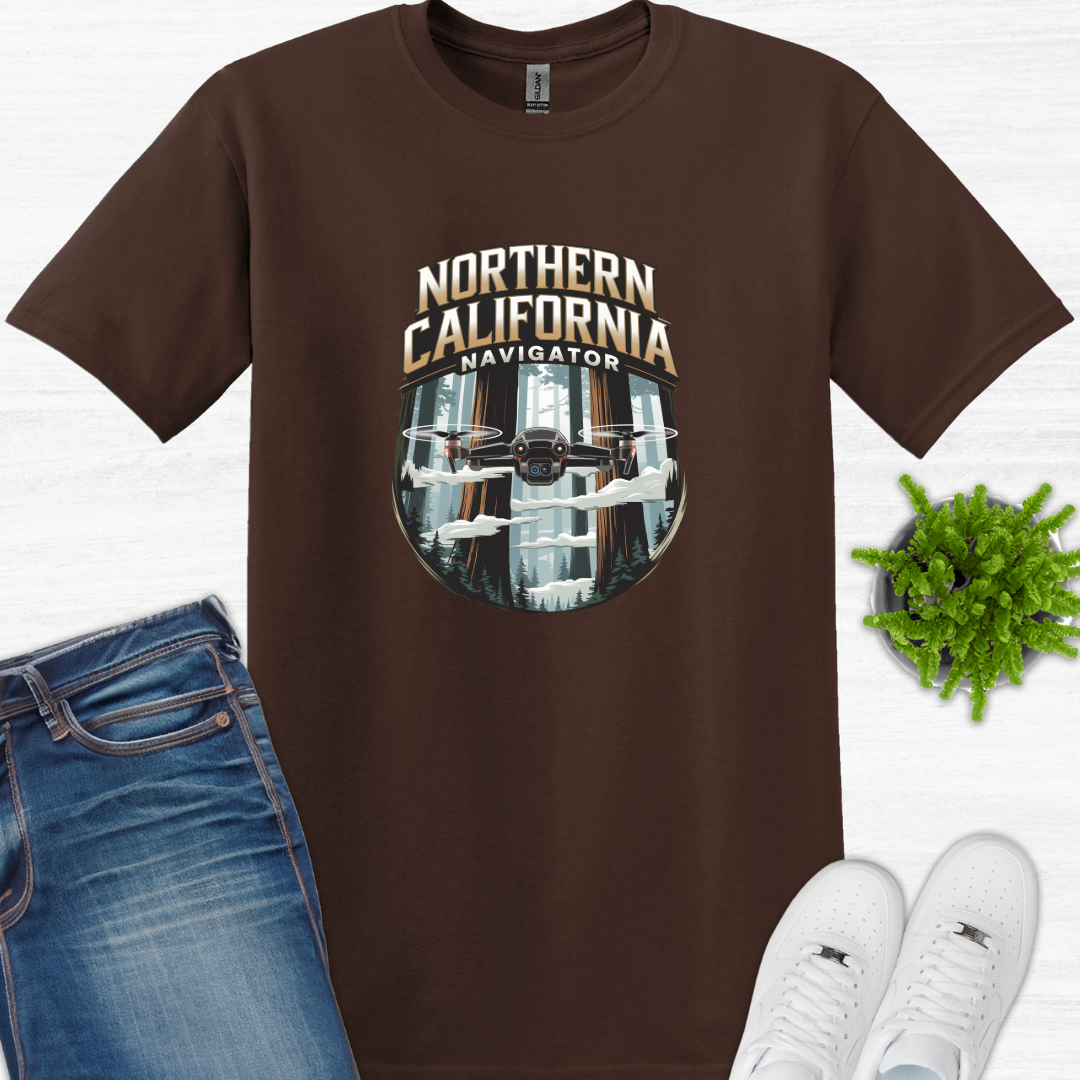 "Northern California Navigator" – Adventure Drone T-Shirt