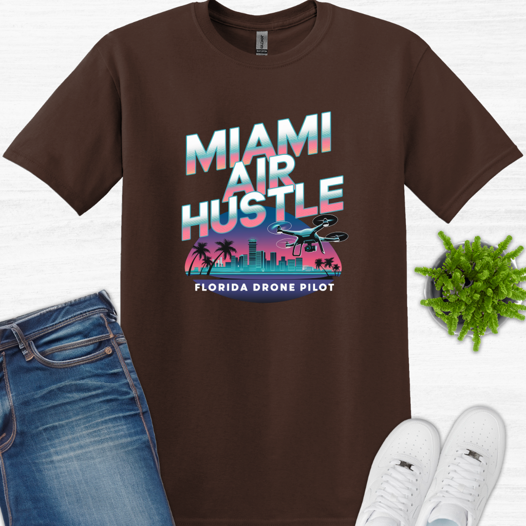 "Miami Air Hustle" V4 – Florida Drone Pilot T-Shirt