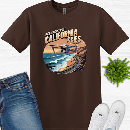 "Pacific Coast Pilot – California Skies" V2 -  Drone Pilot T-Shirt