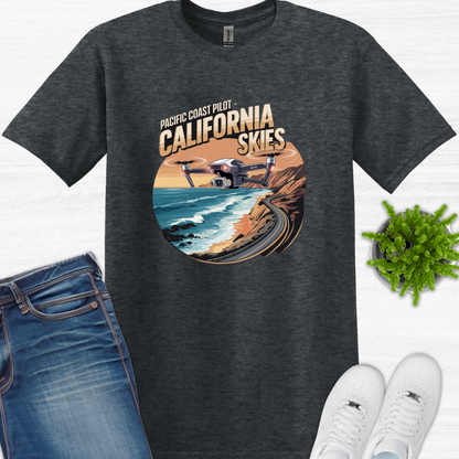 "Pacific Coast Pilot – California Skies" V2 -  Drone Pilot T-Shirt