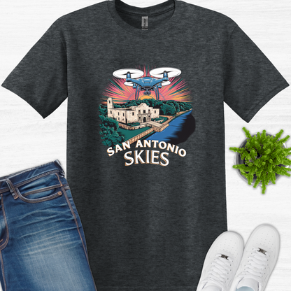 "San Antonio Skies" V2 - Texas Heritage, Drone Pilot T-Shirt