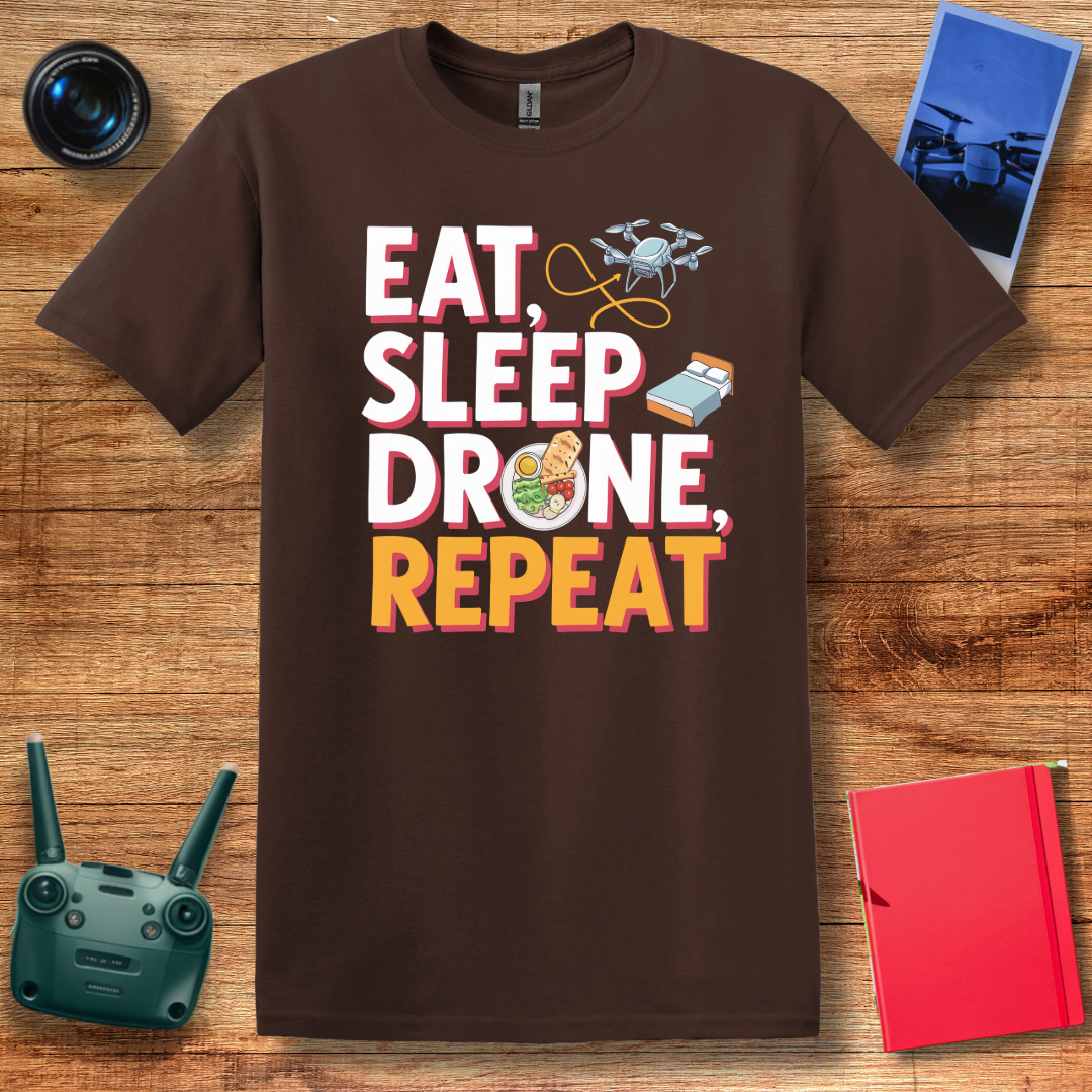 "Eat. Sleep. Drone. Repeat." V2 Tech-Inspired T-Shirt