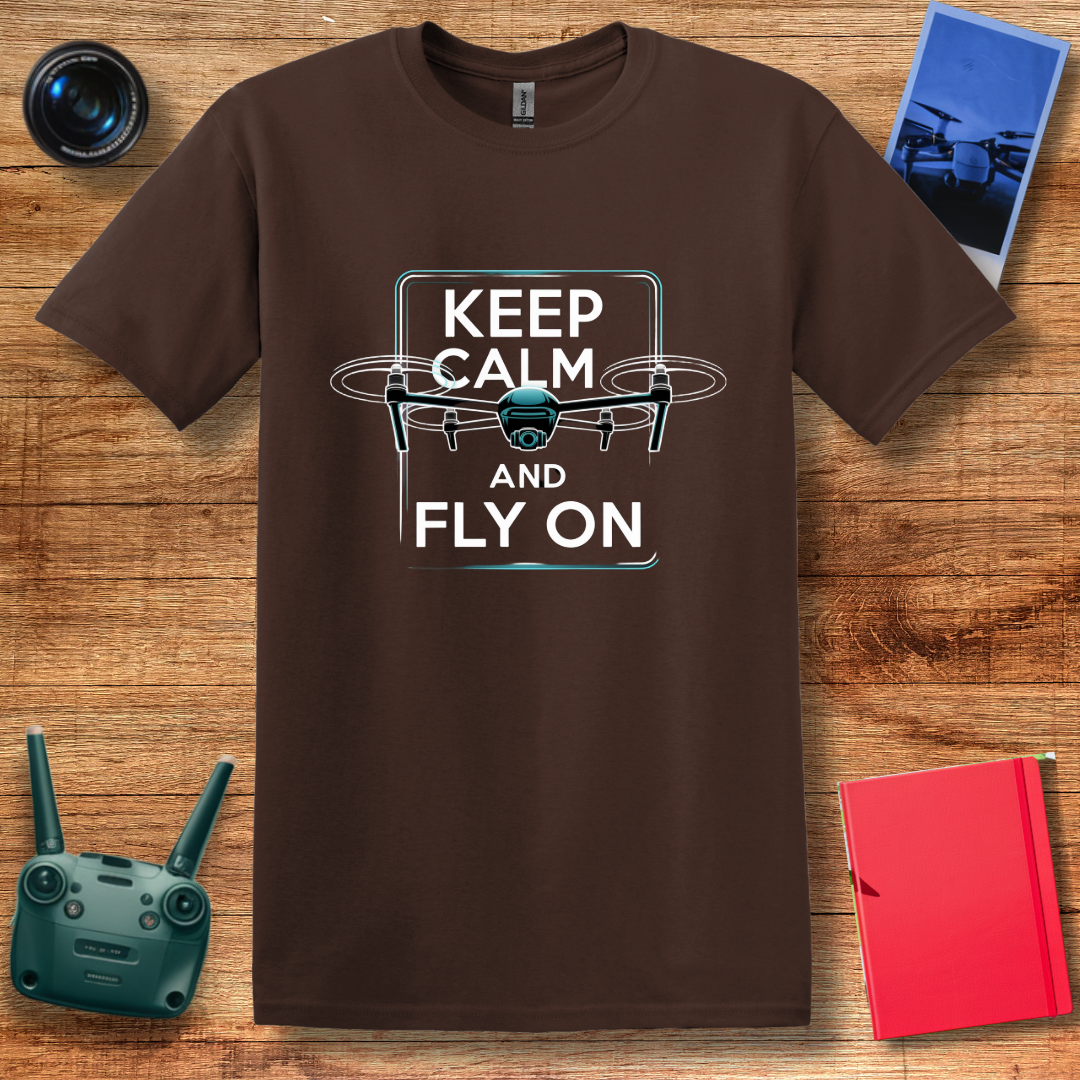 “Keep Calm and Fly On” Motivational Drone T-Shirt