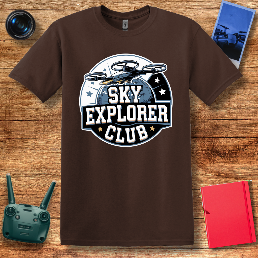 “Sky Explorer Club” Vintage Drone T-Shirt