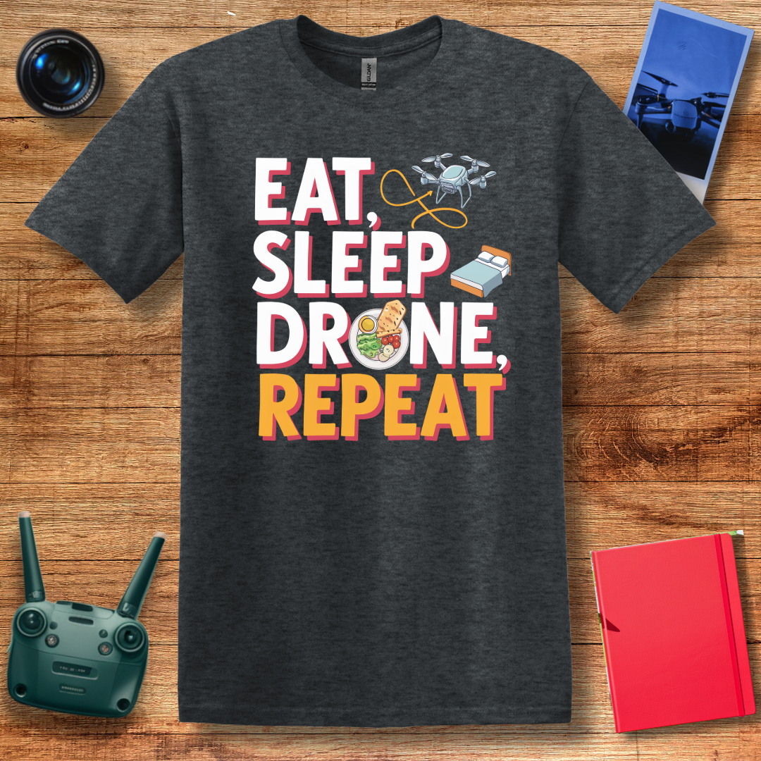 "Eat. Sleep. Drone. Repeat." V2 Tech-Inspired T-Shirt