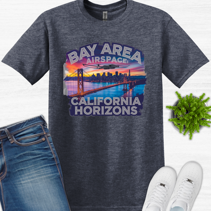 "Bay Area Airspace: California Horizons" V3 - San Francisco Drone T-Shirt