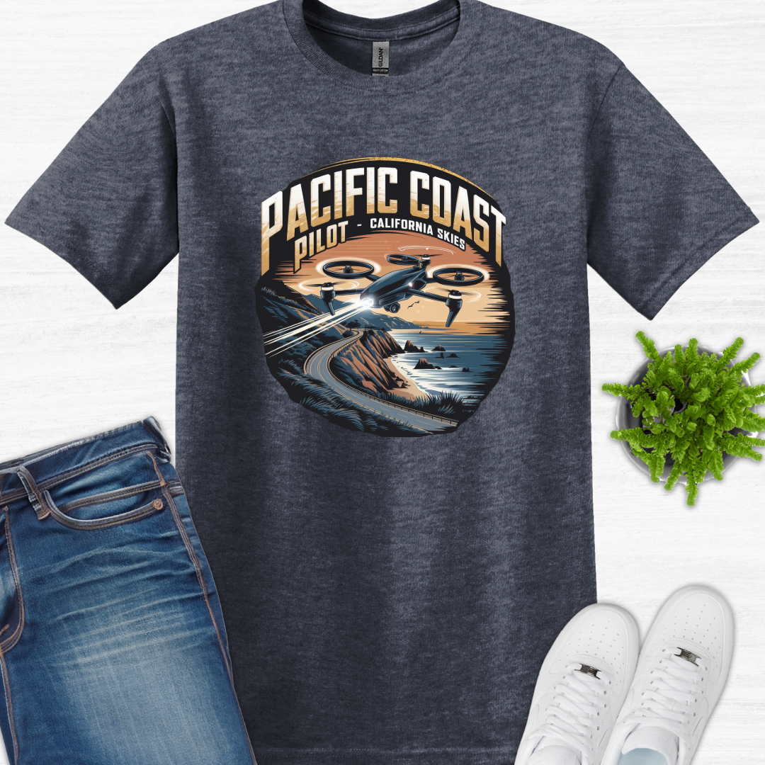 "Pacific Coast Pilot – California Skies" -  Drone Pilot T-Shirt