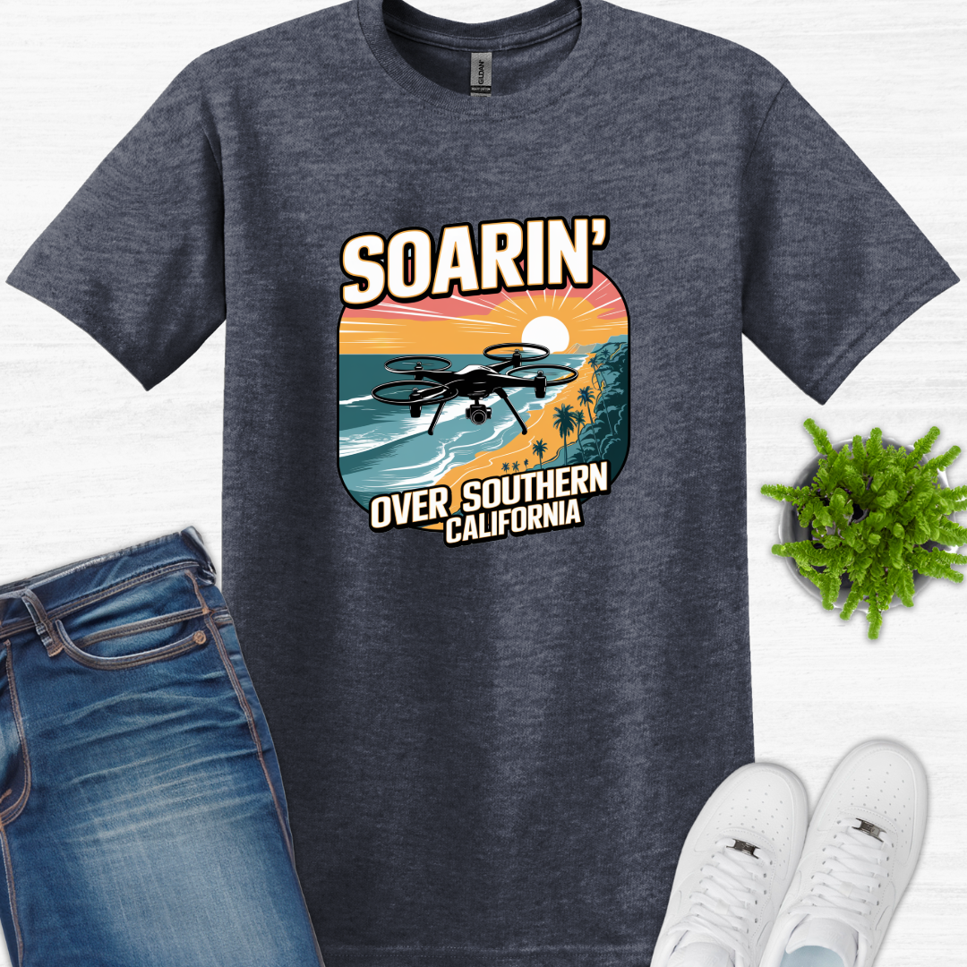 "Soarin’ Over Southern California" V3 – Coastal Drone Pilot T-Shirt