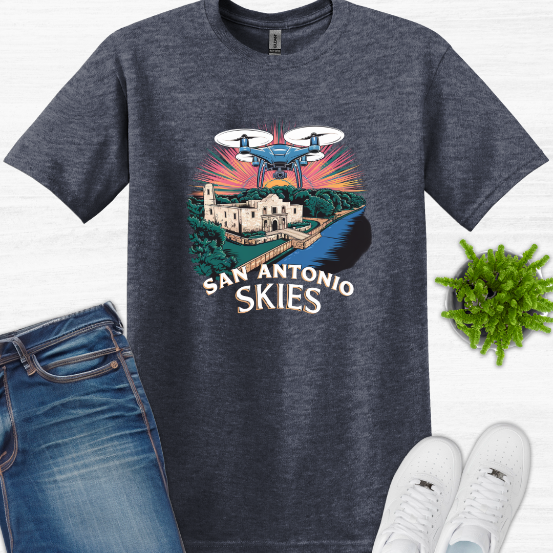 "San Antonio Skies" V2 - Texas Heritage, Drone Pilot T-Shirt