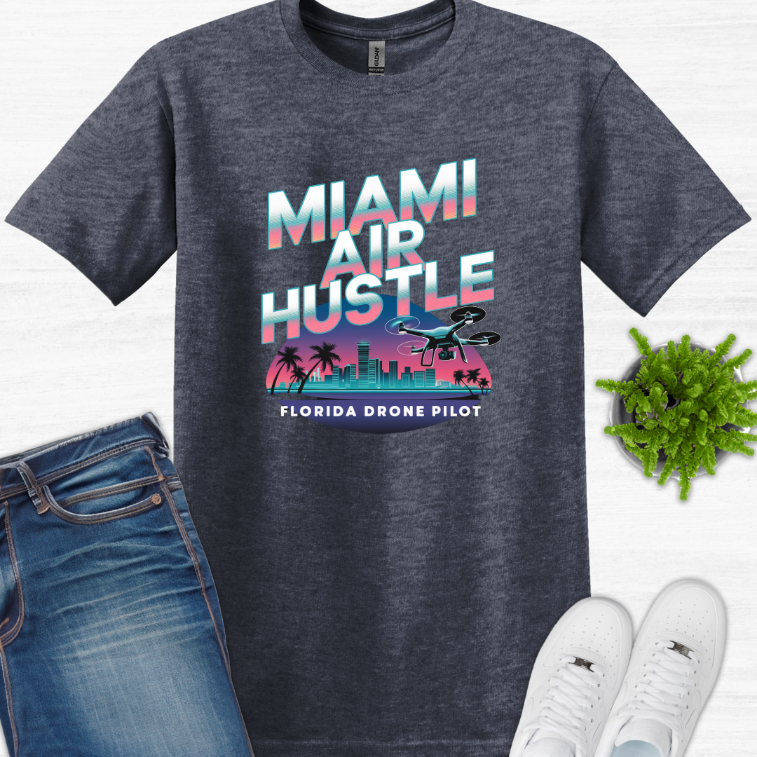 "Miami Air Hustle" V4 – Florida Drone Pilot T-Shirt