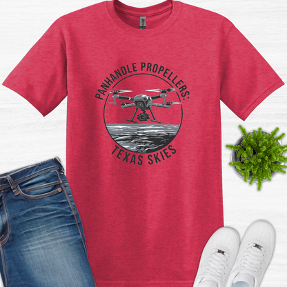 "Panhandle Propellers: Texas Skies" V4 – Bold Texas Drone T-Shirt