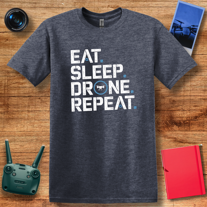 "Eat. Sleep. Drone. Repeat." Tech-Inspired T-Shirt