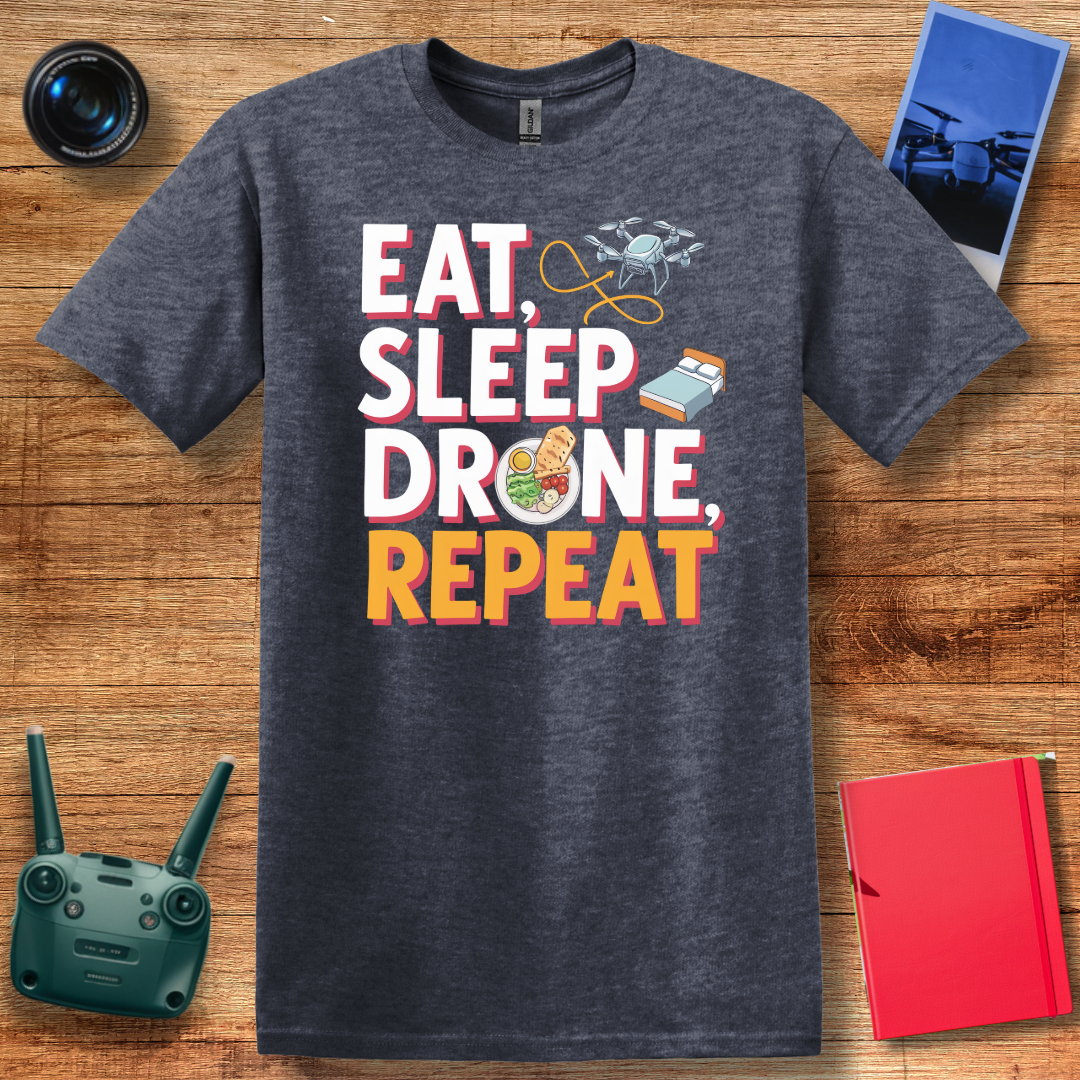 "Eat. Sleep. Drone. Repeat." V2 Tech-Inspired T-Shirt