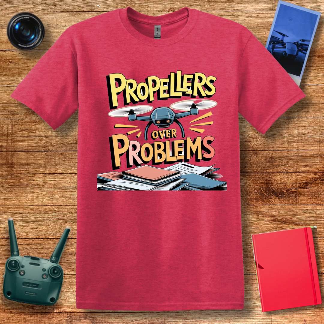 “Propellers Over Problems” Drone T-Shirt