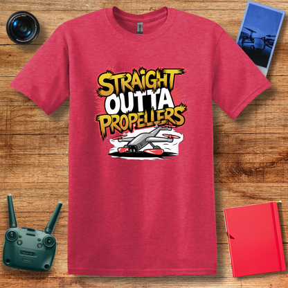 “Straight Outta Propellers” Funny Drone T-Shirt