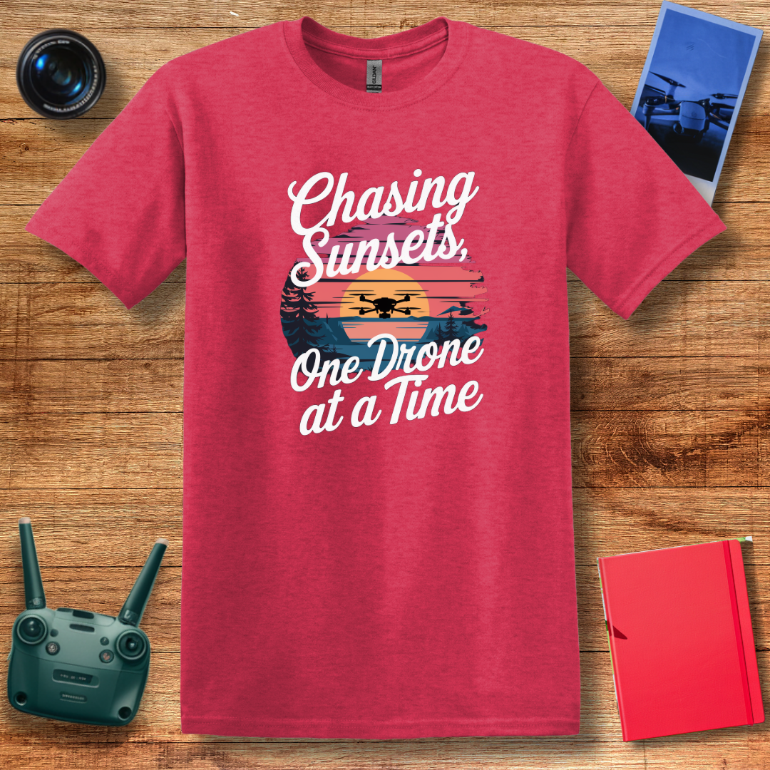 "Chasing Sunsets, One Drone at a Time" Scenic T-Shirt