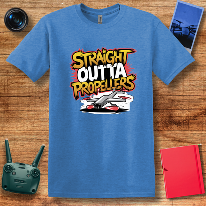 “Straight Outta Propellers” Funny Drone T-Shirt