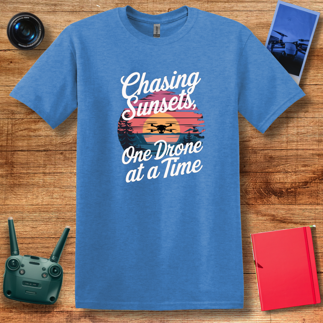 "Chasing Sunsets, One Drone at a Time" Scenic T-Shirt