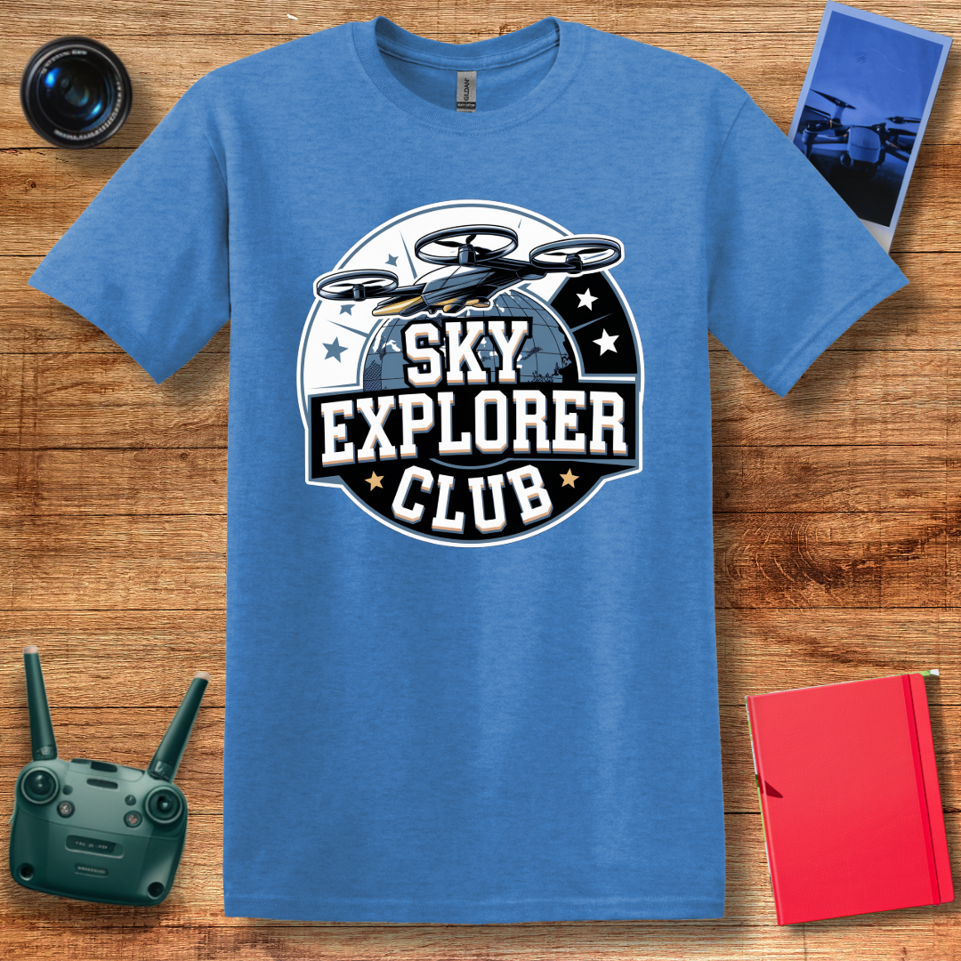 “Sky Explorer Club” Vintage Drone T-Shirt