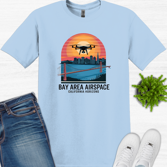 "Bay Area Airspace: California Horizons" San Francisco Drone T-Shirt