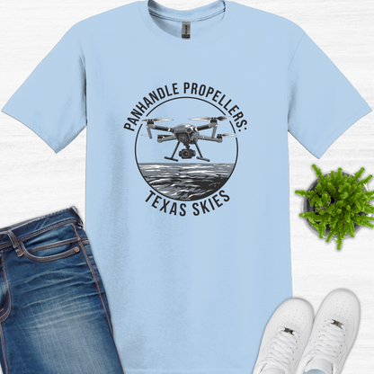 "Panhandle Propellers: Texas Skies" V4 – Bold Texas Drone T-Shirt