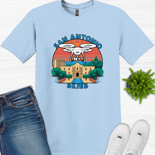 "San Antonio Skies" – Texas Heritage, Drone Pilot T-Shirt