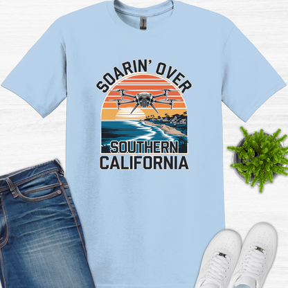 "Soarin’ Over Southern California" V2 – Coastal Drone Pilot T-Shirt