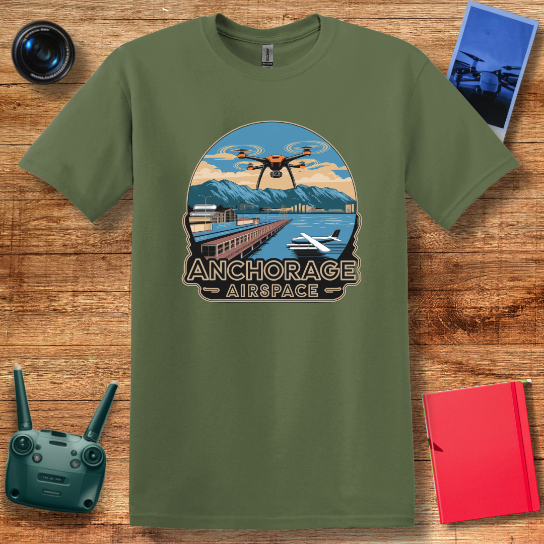 "Anchorage Airspace – Explore Alaska’s Heart from Above" V2 - Alaska Drone Enthusiast T-Shirt