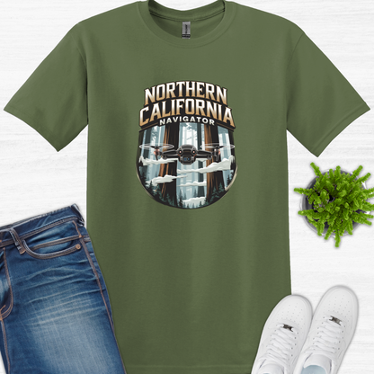 "Northern California Navigator" – Adventure Drone T-Shirt