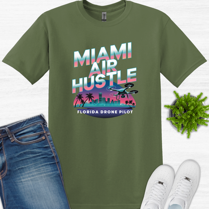 "Miami Air Hustle" V4 – Florida Drone Pilot T-Shirt