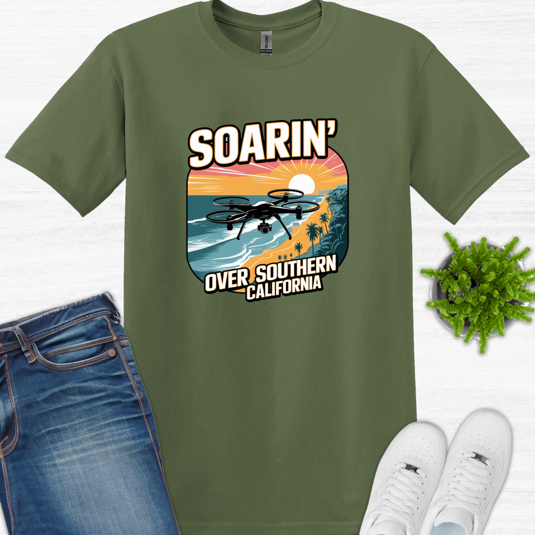 "Soarin’ Over Southern California" V3 – Coastal Drone Pilot T-Shirt