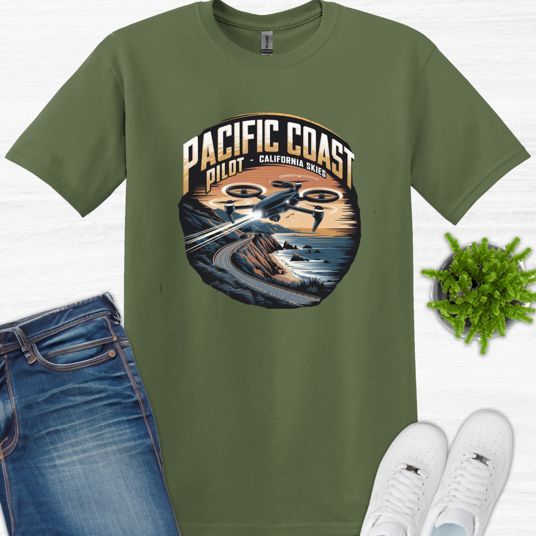 "Pacific Coast Pilot – California Skies" -  Drone Pilot T-Shirt