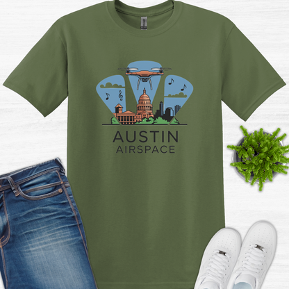 "Austin Airspace" – Texas State Drone T-Shirt