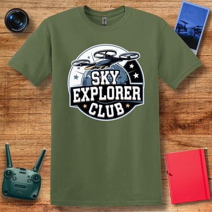 “Sky Explorer Club” Vintage Drone T-Shirt