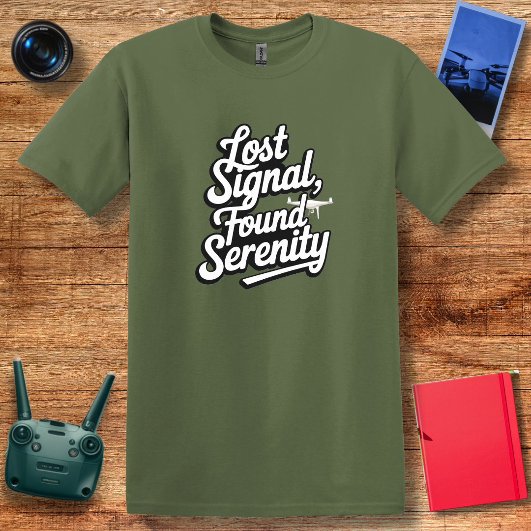 "Lost Signal, Found Serenity" Calming Drone T-Shirt