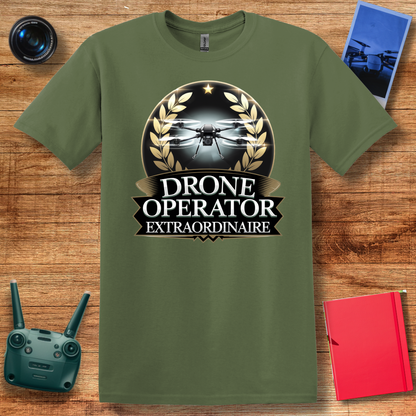 “Drone Operator Extraordinaire” Elegant Drone T-Shirt