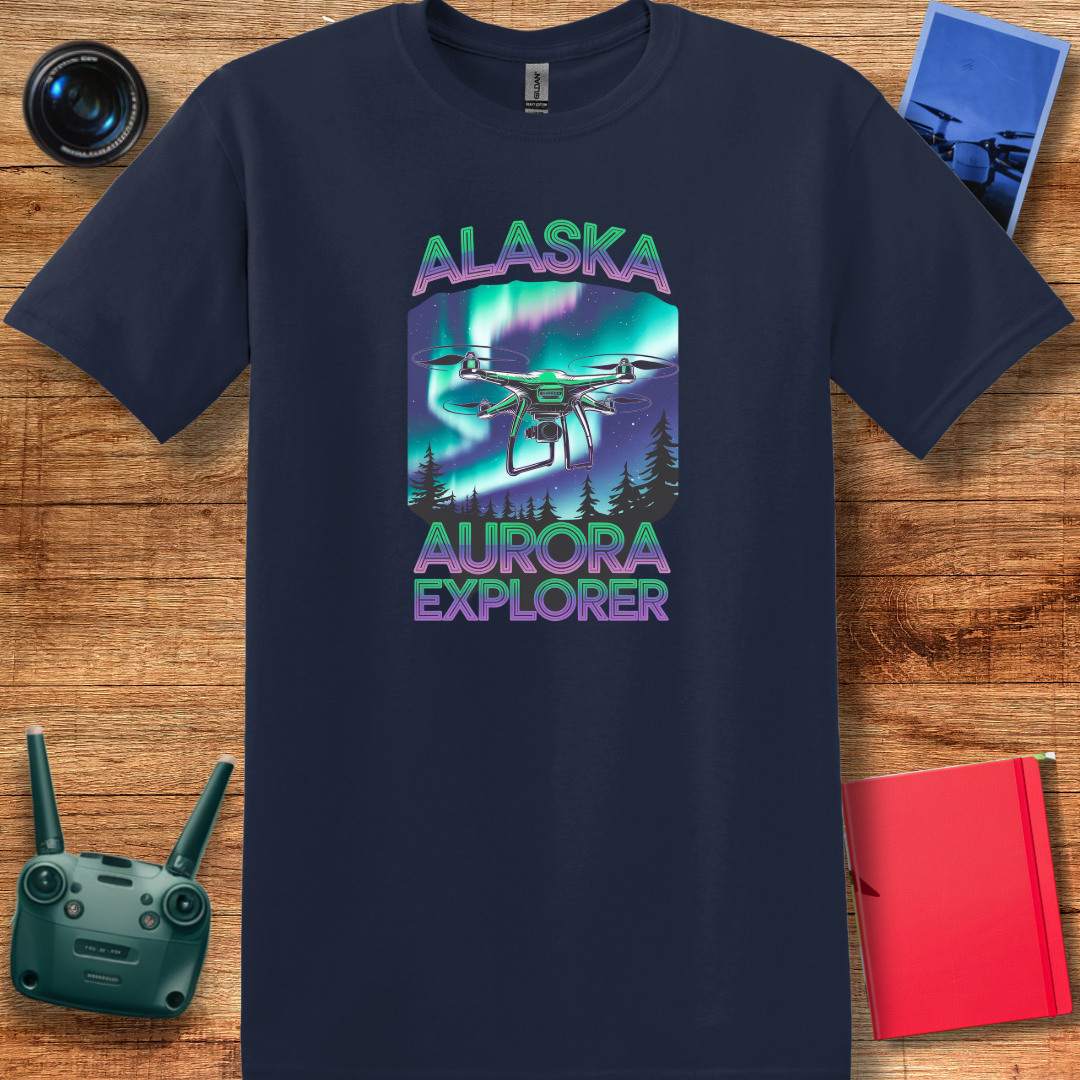 "Alaska Aurora Explorer – A Drone’s Night Under the Northern Lights" - Alaska Drone Enthusiast T-Shirt