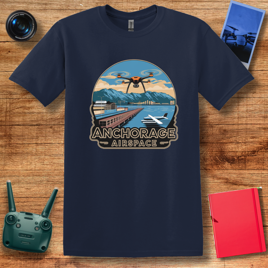 "Anchorage Airspace – Explore Alaska’s Heart from Above" V2 - Alaska Drone Enthusiast T-Shirt