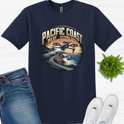 "Pacific Coast Pilot – California Skies" -  Drone Pilot T-Shirt