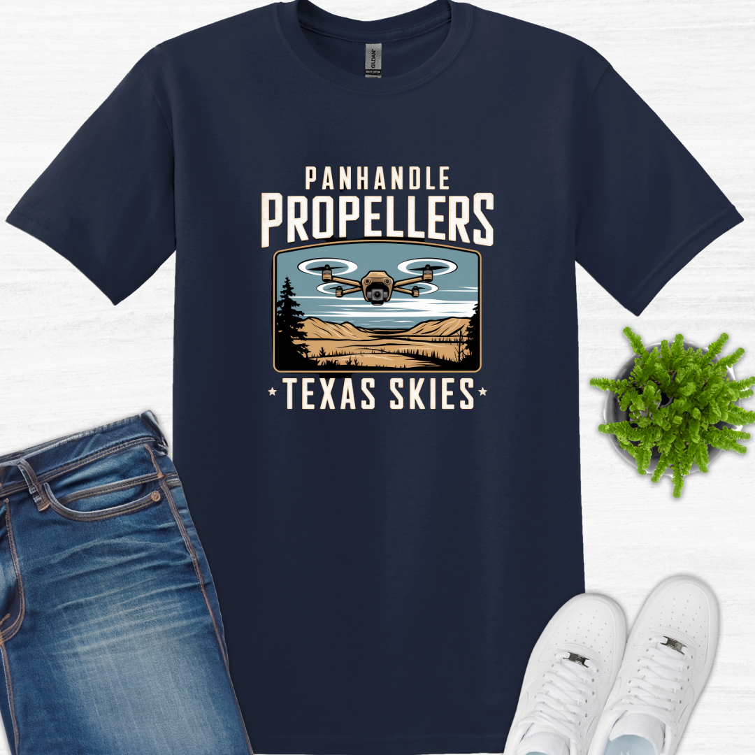 "Panhandle Propellers: Texas Skies" V3 – Bold Texas Drone T-Shirt