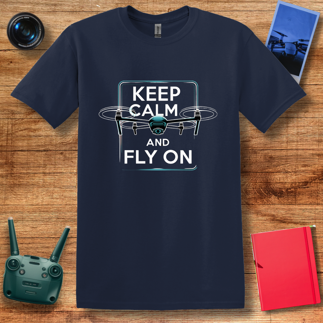 “Keep Calm and Fly On” Motivational Drone T-Shirt