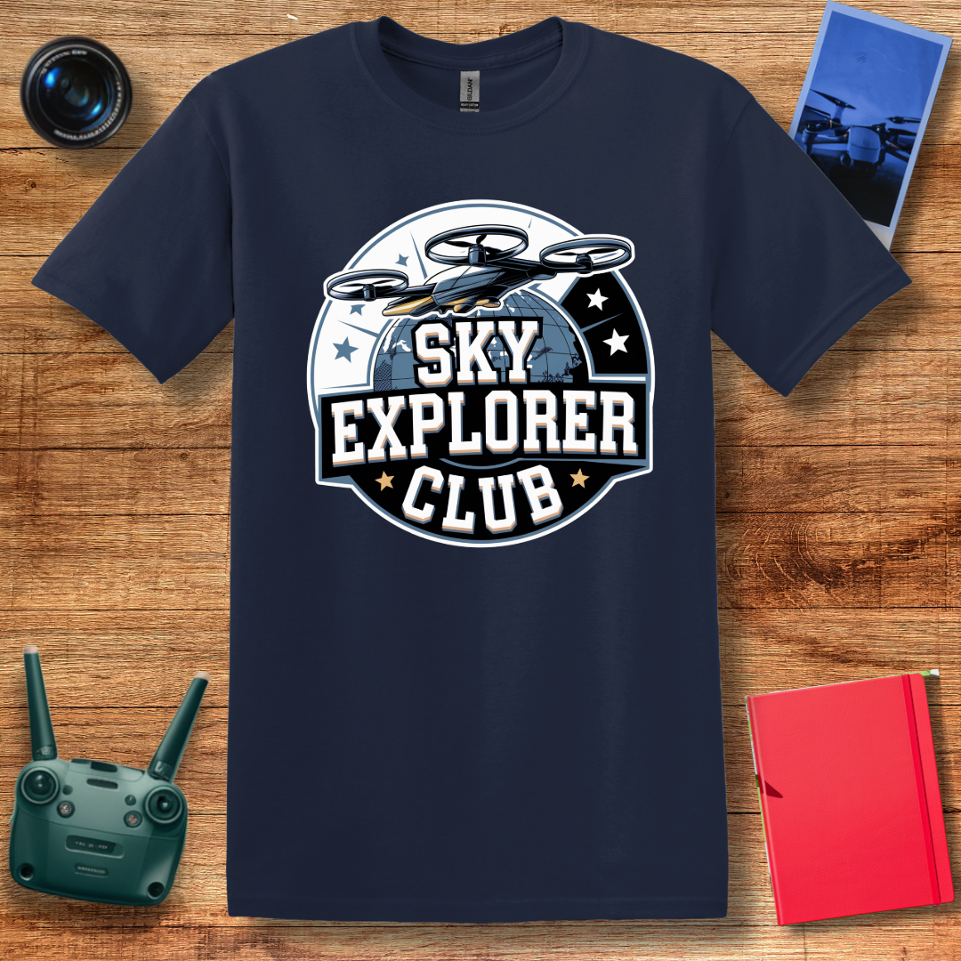 “Sky Explorer Club” Vintage Drone T-Shirt