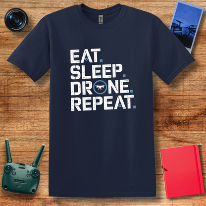 "Eat. Sleep. Drone. Repeat." Tech-Inspired T-Shirt