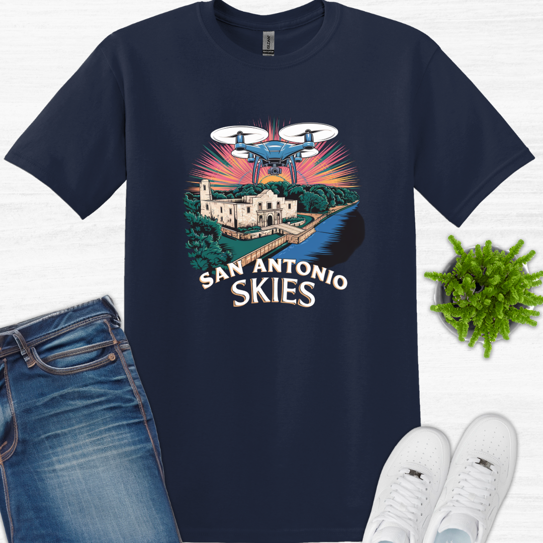 "San Antonio Skies" V2 - Texas Heritage, Drone Pilot T-Shirt